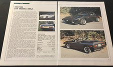 1980-1988 TVR Tasmin - Vintage Automotive Spec-Sheet Art Print / Wall Art picture