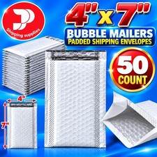 50 Pieces Poly Bubble Padded Mailers Self Adhesive Shipping Envelope 4X7