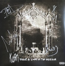 KORN SIGNED TAKE A LOOK IN THE MIRROR VINYL - JONATHAN DAVIS HEAD FIELDY MUNKY picture