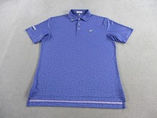 Peter Millar Scotty Cameron Polo Shirt Mens Medium Purple Geometric Print Donkey picture