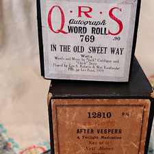 QRS Autograph Word Player Piano Roll 769 In the Old Sweet Way And Indiana picture