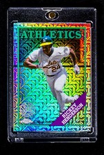 Rickey Henderson RARE MOJO REFRACTOR RETRO CARD Athletics HALL OF FAME HOF picture