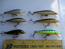 Lot of 6  Rapala  (3)  2 1/2 inch 1/4oz.  (3)  2 inch 1/8oz.   pictured picture