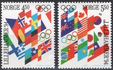 D6-3 Norway 1994, NK 1194-95 MNH, Olympics Lillehammer 94, MI 1149-50, SC #1057. picture