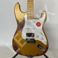 Solid Body Electric Guitar Stainless Rounded Fret Edge Golden Sparkling US Stock picture