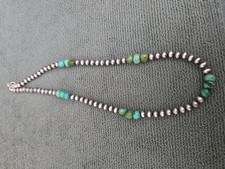 Chaco Canyon green and blue turquoise and navajo pearl bead 15