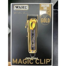 Wahl Professional 5-Star Cordless Gold Magic Clip Hair Clipper 8148-700 w/ Stand picture