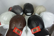 New 100% Genuine Real Lambskin Leather Baseball Cap Hat Trucker Sports Visor picture