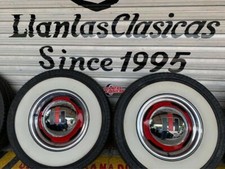 Brand New 14 inch Rims 2'' Whitewall Rubber Tire Ring Set of 4 Pcs Bug picture