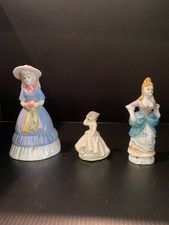 Lot Of 3 Vintage Lady Figurines Victorian- 2 Made In Japan Bell  picture