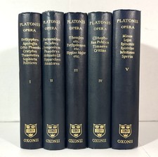 Set of 5 Platonis Opera (Works of Plato) 1952-1953 Vintage Hardcovers picture