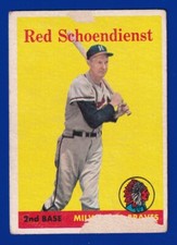 RED SHOENDIENST Cardinals 1958 TOPPS #190 FAIR picture
