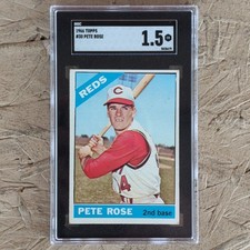 Topps 1966 Pete Rose #30 Cincinnati Reds SGC 1.5 Baseball Trading Card picture