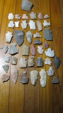 Pre-historic Indian Flint Points & Blades Pieces - Southeast Missouri picture