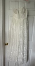 Anthropologie BHLDN Sau Lee Selena White Lace Floral Midi Dress Bustier 6 picture