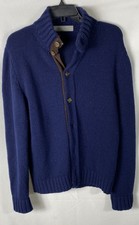 Il Borgo Cashmere Men's Navy Cardigan Elbow Patches Sz 50 picture
