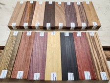 15 Different Exotic Wood Bookmatched Knife Scales Bocote, African Blackwood K-15 picture
