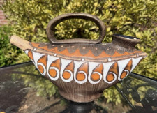 VTG Hans Welling Manzana 60s  Ceremano Pitcher Spain orange brown artisan decor picture