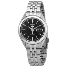 Seiko 5 Black Dial Stainless Steel Men's Watch SNKL23J1 picture