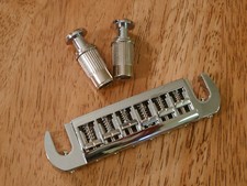 ADJUSTABLE WRAP AROUND BRIDGE TAILPIECE CHROME FOR GIBSON EPIPHONE LES PAUL SG picture