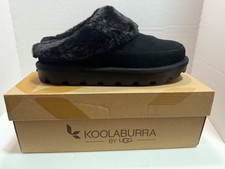 NIB Koolaburra by UGG Tizzey Black Suede Faux Fur Womens Slipper Sz 10 picture