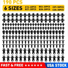 190pcs Universal Car Body Fastener Plastic Clips Rivets Panel Fender Retainer US picture
