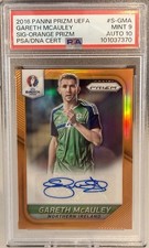 2016 Panini Prizm UEFA Euro Gareth McAuley Orange Auto N. Ireland PSA 9 Auto 10 picture