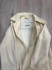 Fabio Di Firenze Men's Beige Cotton Twill Trench Coat Lined Long Size 38 picture