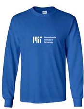 MIT T-shirt Massachusetts UNIVERSITY SCIENCE White Royal Blue Long Sleeve Shirt picture