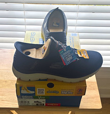 SKECHERS Hands Free Slip-ins Summits High Range Wide Men's Sneaker Navy Vegan picture