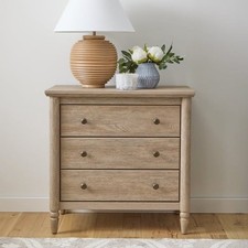 My Texas House Monroe 3-Drawer Nightstand, Brushed Oak picture