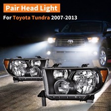 Set Pair Headlight LH+RH with Level Adjuster Fits 2007-2013 Toyota Tundra picture
