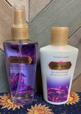 VTG Victoria's Secret Love Spell Fragrance Mist Body Lotion Lot 4.2 oz 125ml picture