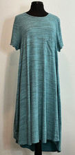 Plus Size 3XL Lularoe Green W/Gray Micro Striping Carly Dress Soft Knit picture