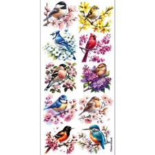 Violette Stickers Colorful Birds Sticker Sheet Floral Songbirds Scrapbook Craft picture