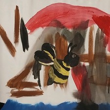 ORIGINAL Large PAINTING 24x20 Canvas Bee Art Acrylic Homedecor GAT  picture