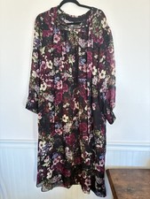 Julia Jordan Maxi Dress Size 16 Purple Blue Floral Chiffon picture