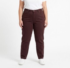 NWT Vintage Chic Burgundy Cotton Jeans Womens Plus Size 22W High Rise Tapered picture