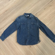 Hiroshi Kato “The Brace” Indigo 7oz Denim Shirt Size XL picture