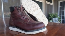 Red Wing 202 Vintage Moc Toe Boots Mens 9.5 EE New Vibram soles Made in USA picture
