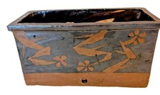 Vintage Japanese Studio Pottery Rectangular Planter Vase Ikebana Bonsai Pot 10