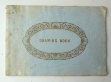 Antique C19th Victorian ALBUM of 17 Drawings House Trees Flowers Owner Name 1868 picture