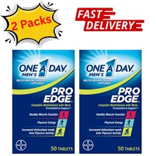 2 Pack One A Day Men's Pro Edge Multivitamin 50 Tablets Energy Muscle Support picture