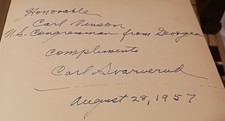 Rare Signed Carl Svarverud Book The Canal Crisis 1957 To Congressman Carl Vinson picture