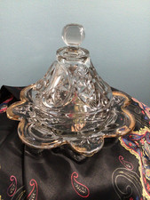 Antique Circa 1906-1915 EAPG Domed Butter/Cheese Dish Tobin with Gold Gilding picture