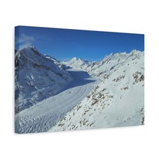 Swiss Alps Glacier Canvas Wall Art | Snowy Mountain Winter Landscape Print picture