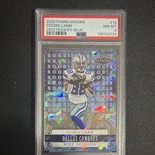 Panini 2020 Honors 2002 Rookies Blue Rookie CeeDee Lamb Cowboys #13 PSA 8 picture