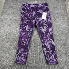 Athleta Rainer Printed Leggings Womens 1X Purple Floral Workout Yoga Casual New picture