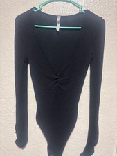free people black top long sleeve xs picture