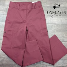 Chico's Sateen Cargo Pants Blackcurrant Burgundy NWT Size Chico's 0 (4) picture